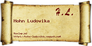 Hohn Ludovika névjegykártya